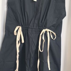 Banana Republic Black Mini Dress with Cream Ties